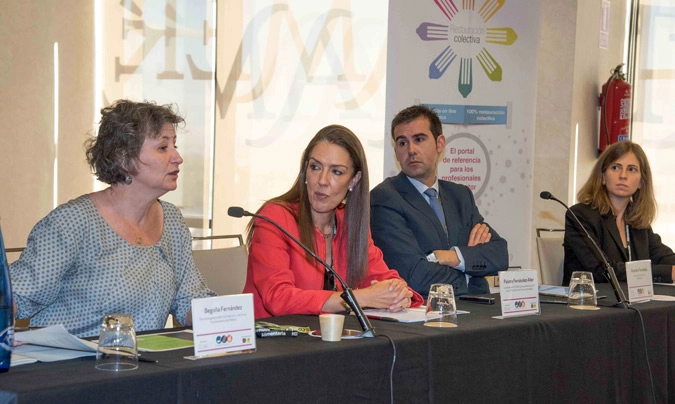 Mesa sobre la nueva Ley de Contratación Pública. De izquierda a derecha, Begoña Fernández, Paloma Fernández-Aller (moderadora), Alejandro Ferrández y Clara Morán.
