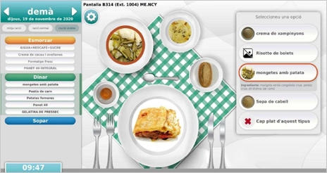 El  Hospital Sant Pau estrena un nuevo sistema de elección de menús, totalmente digitalizado